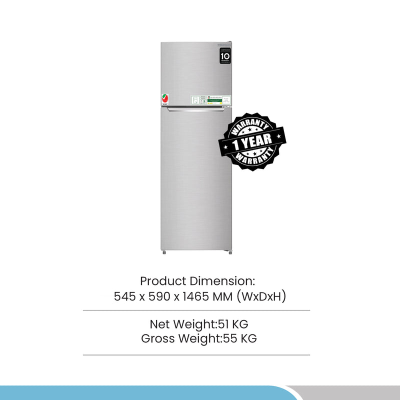 Bompani Double Door Refrigetrators Inox 260 Litres No Frost Recessed Handle R600A Inside Condenser BR265SSN