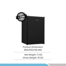 Bompani Single Door Refrigerators Black 78 Ltrs Defrost Recessed Handle R600A Inside Condenser BR110N