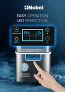 Nobel Ice Maker, 20/25Kgs 40°C Ice Capacity Daily, 3.2L Water Tank Storage, Water Shortage Indicator, Infrared Sensor, LED Display, R290 Refrigerant NIM27 Grey