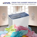EGNRL EGWM800 Twin Tub Washing Machine 6.5/5.0 KG Capacity, 2 Water Inlet 15 Mins. Wash Timer 5 Mins. Spin Timer White