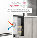 NOBEL BOTTLE CHILLER Black 132 LTR Glass Door METAL SHELF WITH WOOD FRONTAL FRAME NBC140RH