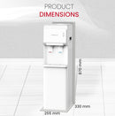 Nobel Water Dispenser, Hot & Cold, 2 Taps, Compressor Cooling, 5L/H Heating, 2L/H Cooling, Silicon Water Outlet Pipes NWD1603 White