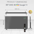 Nobel 85-Inch 4K UHD Google TV Smart TV, Dolby Sound & Voice Control, Android 14, Netflix YouTube Prime, Wi-Fi & Bluetooth Connectivity – UHD85G