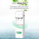 Nobel Water Dispenser, Hot & Cold, 2 Taps, Compressor Cooling, 5L/H Heating, 2L/H Cooling, Silicon Water Outlet Pipes NWD1603 White