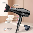 Nobel Hair Dryer 1500W with Pure Copper DC Motor Fast Dry, Overheat Protection, Cool Button, 2 Speeds, 3 Heat Settings - NHD850