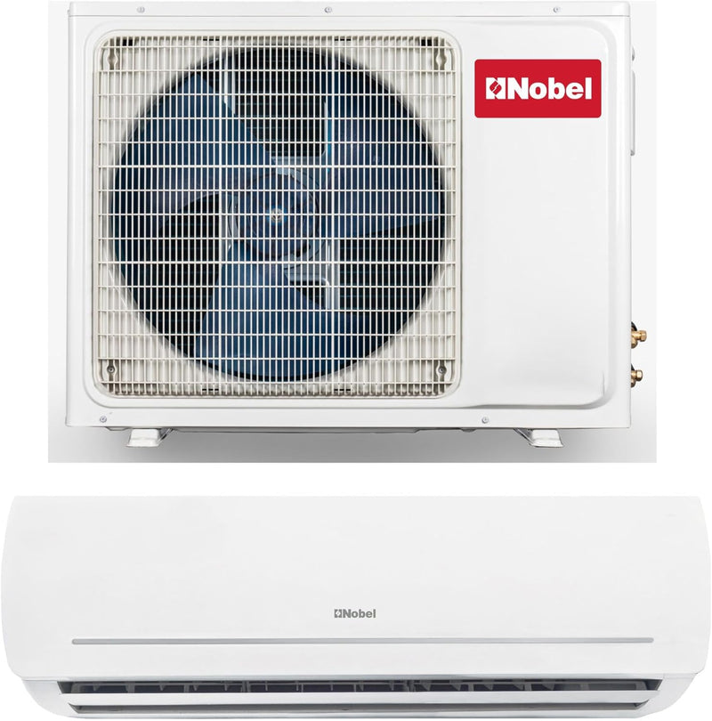 Nobel 24000 BTU Btu/h Capacity Split Air Conditioner, Cooling Only, T3 Climatic Condition, R410A Refrigerant, Auto Clean, Auto Restart, Turbo Operation, Rotary, Gold Fin, Remote Control NSAC24T3 White