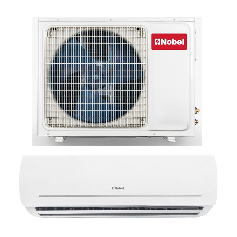 Nobel 24000 BTU Btu/h Capacity Split Air Conditioner, Cooling Only, T3 Climatic Condition, R410A Refrigerant, Auto Clean, Auto Restart, Turbo Operation, Rotary, Gold Fin, Remote Control NSAC24T3 White