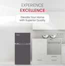 Nobel 120 L Gross / 95 L Net, Double Door Refrigerator, Defrost, R600a Refrigerant, 3 Star Esma, Temperature Control, Inside light, Inside Condenser, Removable Gasket, NR120S Dark Silver