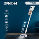 Nobel 2 in 1 Rechargeable Stick Cordless Vacuum Cleaner with 1.20L Max Dust Capacity and 25.9V Lithium Battery, Standard (35min), Max (12min) Speed, Wireless Operation with HEPA Filter NVC625