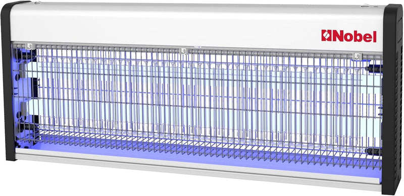 Nobel Ultra Slim Insect Killer with 2 Element, Aluminum Alloy Housing-Oil Proof, Electroplated Aluminum which covers 150 SQ.M Area with UV Tube T82X18W 43W Twin Tube NIK840 White 1 Year Warranty