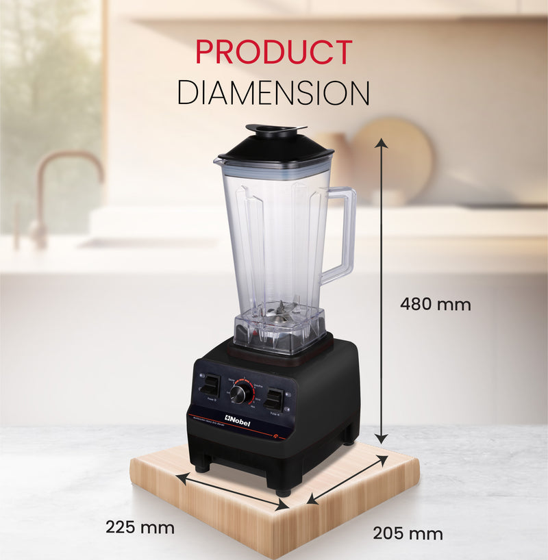 NOBEL Commercial Blender Black 2 Litre Stepless Speed Control NB550COM