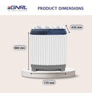 EGNRL EGWM800 Twin Tub Washing Machine 6.5/5.0 KG Capacity, 2 Water Inlet 15 Mins. Wash Timer 5 Mins. Spin Timer White