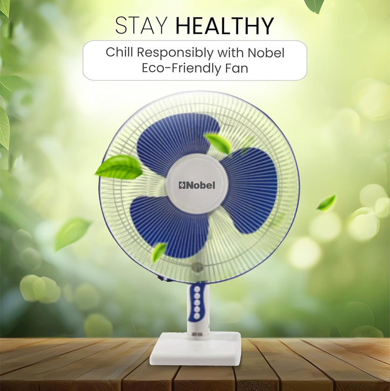 Nobel 3-in-1 Stand Fan 16", 3-Speed, 85° Oscillation, Copper Motor, Polypropylene Blades, Strong Airflow, Quiet Operation, 1200 RPM, 60W NF311 White