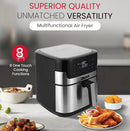 Nobel Air Fryer 8 Liters Capacity Multifunctional Fryer Digital Display and Touch Button High Speed Air Circulation Technology Frying Non- Stick Coating Frying - NAF1000