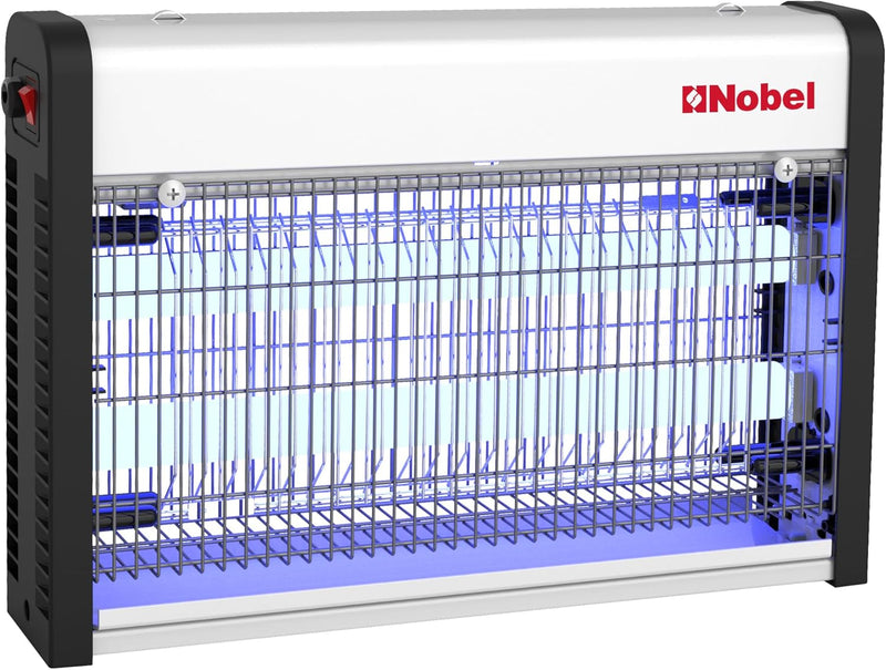 Nobel Ultra Slim Insect Killer Aluminium Alloy Housing Oil Proof Material, 80 Sq. M Area Coverage Insect Killer, 2 Element Aluminium Alloy 28W with Twin Tube NIK820 White 1 Year Warranty