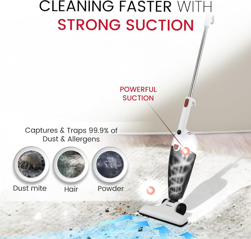 Nobel 2-in-1 600W Upright & Handheld Vacuum Cleaner Strong Suction, 750ml Dust Capacity, Low Noise, 4m Cord, Lightweight Design – NVC21