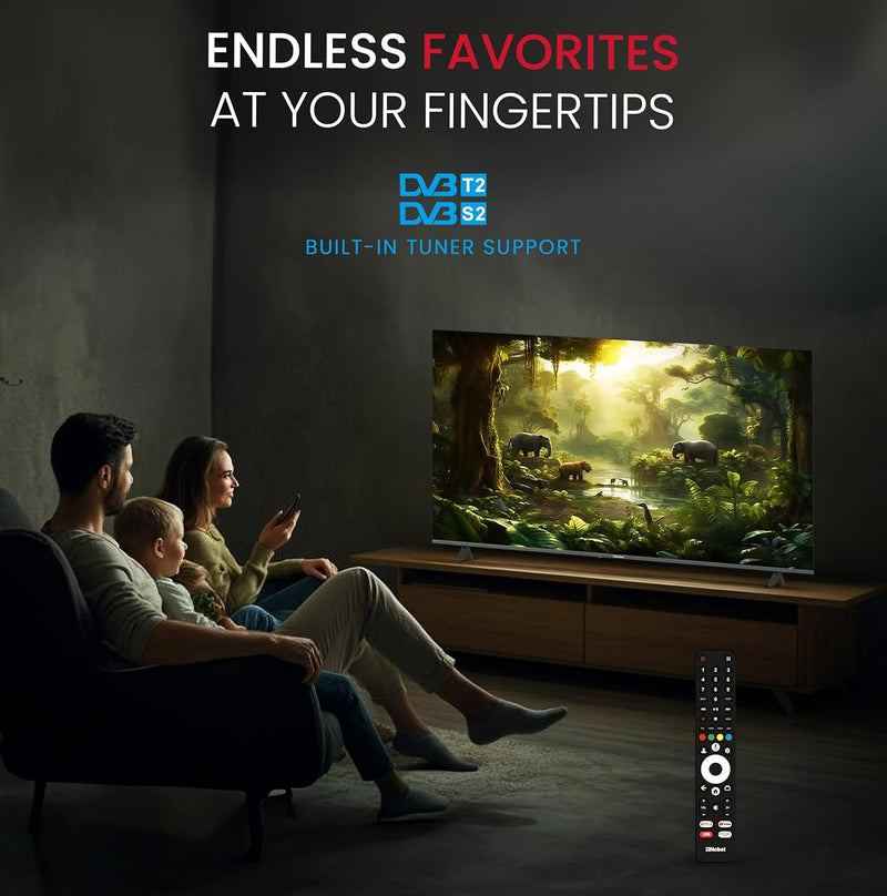 Nobel 85-Inch 4K UHD Google TV Smart TV, Dolby Sound & Voice Control, Android 14, Netflix YouTube Prime, Wi-Fi & Bluetooth Connectivity – UHD85G