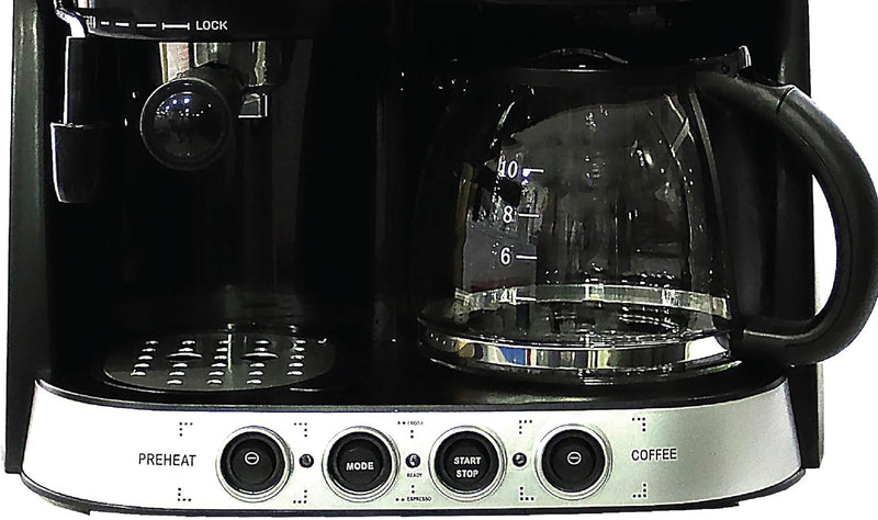 Nobel Coffee Machine 1.25 Liter Espresso & Americano With Steam Pump One Year Full Warranty, Silver - NCM13