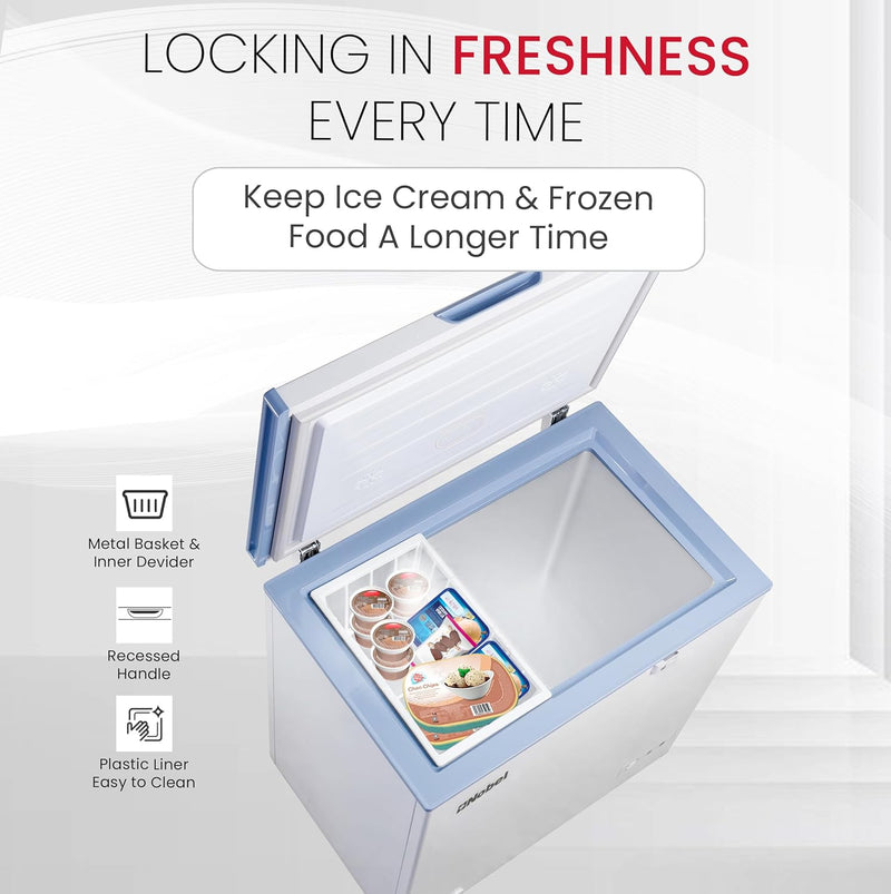 Nobel Chest Freezer 141 Litres with Recessed Handle NCF170N