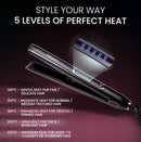Nobel Hair Straightener With PTC Heating Plate 5 Temperature Control Levels LED Indicator Fast Heat - NHS450 Black