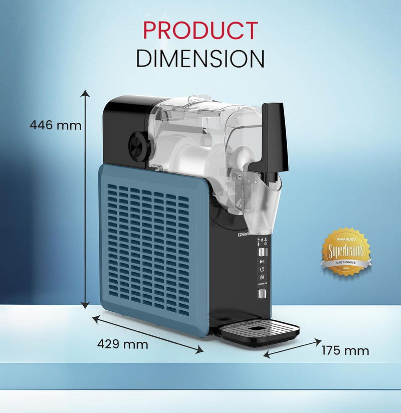 Nobel Slushi Frozen Drink Maker 2.6L | 5-in-1 Modes – Slushie, Frappe, Milkshake, Cold Drink & Clean | Child Lock, Removable Barrel, Low Noise | 220W, 220-240V - NSIM365EX