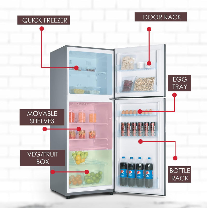 Nobel 450 L Gross / 332 L Net, No frost Double Door Refrigerators with Inverter Technology, R600a Refrigerant,Electronic Control System, Inside Light, Vegetable Crisper 332 L NR450NF Inox Colour