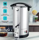 Nobel Water Boiler 1500W 16L Double Wall Stainless Steel, Safety Lock Lid, Non-Drip Brass Faucet, Keep Warm Function - NWB1600