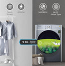 Bompani Washer Dryer 9/6 Kg, Fully Automatic Front Load Combo Wash & Dry, 9 Kg Wash & 6 Kg Dry, 1400 RPM, 16 Wash Programs, Quick Wash in 15min & 4 Drying Programs – BI1070SSN Silver