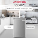 Nobel 90 Ltr Gross & 85 Ltr Net Single Door Upright Freezer Manual Defrost, with 4 Drawers, Recessed Handle, Reversible Door, Temperature Control & Adjustable Leveling Feet NUF255S Silver