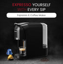 Nobel Multi-Capsule Coffee Machine 1400W Compatible with Nespresso, Dolce Gusto & Ground Coffee, 700ml Tank, Fast Heating in 40 Seconds - NCM35C