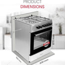 Nobel Gas Cooker Inox 60X60 Cm 4 Gas Burners Grill Gas Oven Turkey Ffd NGC6611