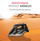 Nobel Steam Iron, Dry Ironing, Spray & Steam, 320ml Ceramic Sole Plate, Self-Cleaning, Powerful Burst & Vertical Steam, Adjustable Control, 360° Swivel Cord, Overheat Safety NSI35 Black