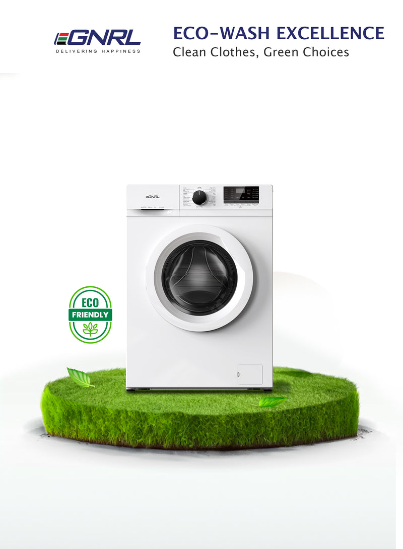 EGNRL EGWM850 2024 Model 7KG Front Load Washing Machine With BLDC Inverter Motor 10 Year Warranty 1200 RPM 16 Program Fully Automatic Washer With Digital Control-LED Display