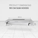 Nobel 90 cm Built-in Hoods Push Button, 3 Speeds NCH90ST