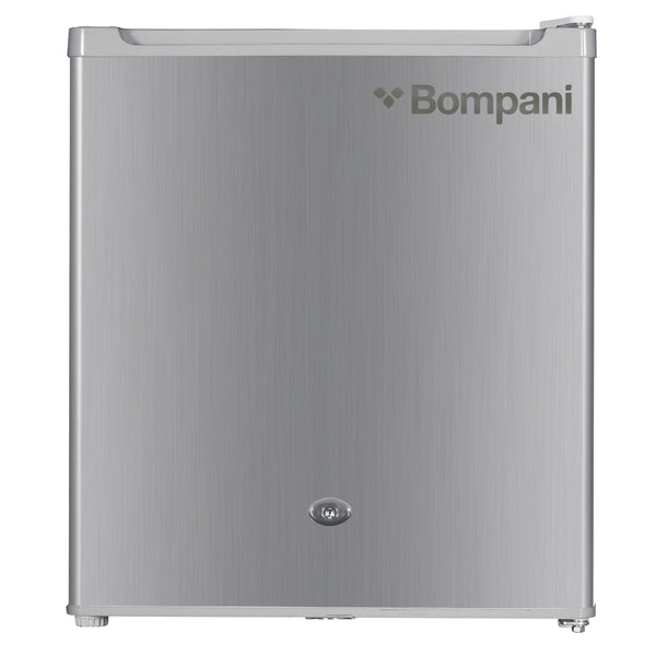 Bompani Single Door Refrigerator 46 Litres Net Capacity, Defrost, R600a Refrigerant, Inside Condenser, Lock & Key, Ice Box, 440 x 470 x 510 (W x D x H) mm, Silver BR64SLVR