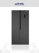 EGNRL EGR820S Side By Side Refrigerator Freezer 650 Liters Gross Capacity, Inverter Based, Digital Control and Temperature Display, No-Frost, Led-Light, Dark Silver