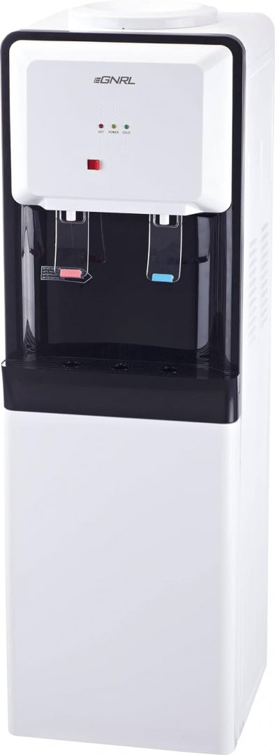 EGNRL EGWD1700 2-Taps Free Standing Water Dispenser ,R134a, with Storage Cabinet, Hot and Cold Function |Long Life Compressor| White