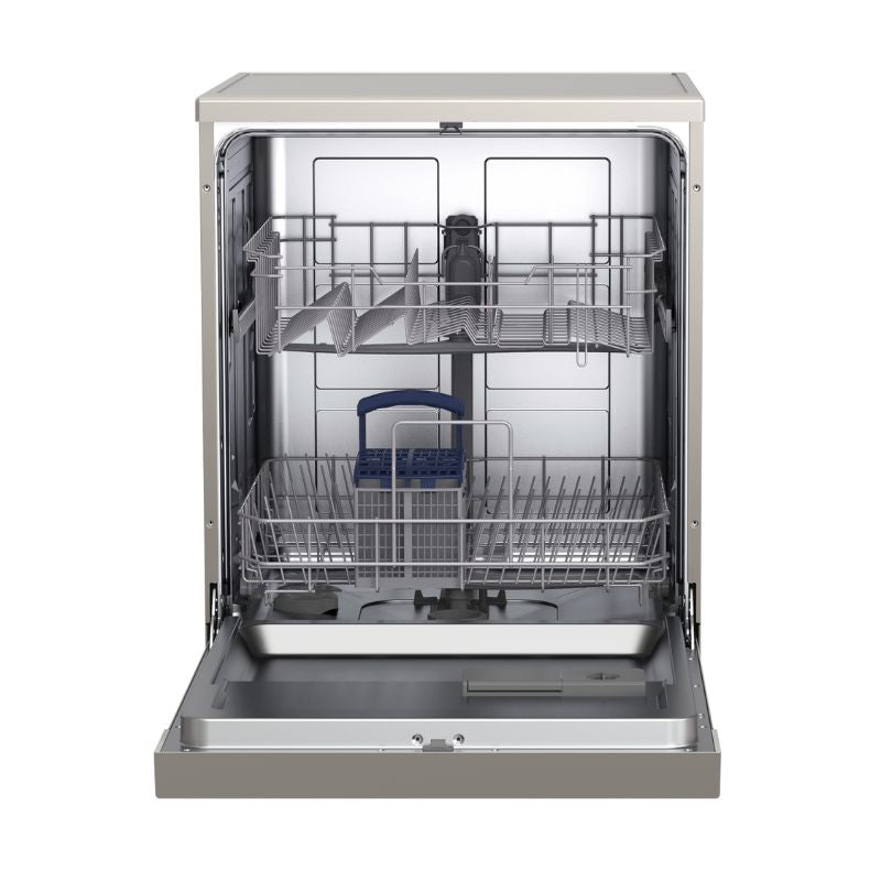 Nobel Dishwasher, 12 Place Settings, Mechanical Control, 11L Water Consumption, 2 Spraying Arms, 6 Programs, Red LED Display, Delay Start, Half Load Option, Child Lock NDW6612 Silver