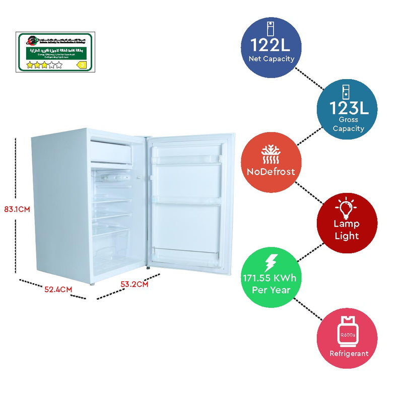 Nobel Refrigerator Single Door 123 Ltrs White Color NRF155