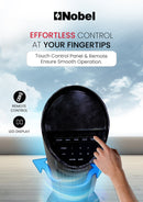 Nobel Tower Fan 3-Speed, Automatic Oscillation, 15-Hour Timer, Ionizer, LED Display NTF300R Black