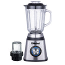 Nobel 2 in 1 Blender & Grinder, Stainless Steel Base, 1.5L Glass Jar & Grinder, 2 Speeds, Overheat Protection, LED Light, Powerful Motor NB515CRI Silver