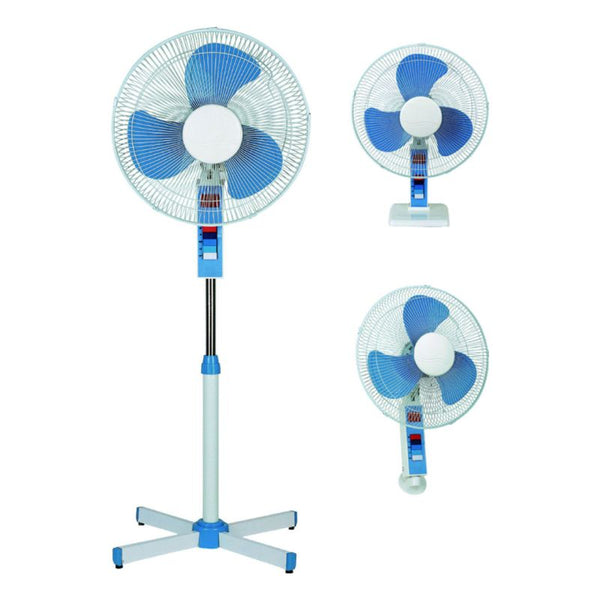 Nobel 3-in-1 Stand 16" Fan , 3-Speed, 85° Oscillation, Copper Motor, Polypropylene Blades, Strong Airflow, Quiet Operation, 1200 RPM, 60W NF311 White