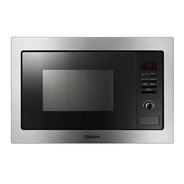 Nobel Built-in Oven, 25 Liters Capacity, Stainless Steel Frame, Digital Control, Red LED Display, Child Safety Lock, Quick Start, 10 Auto Menus NMO25BI Silver