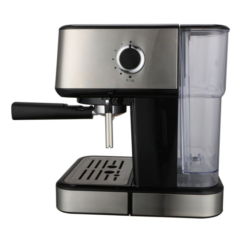 Nobel Coffee Machine, 1.5L Detachable Water Tank, Dual Stainless Steel Filter, 15 Bar Pressure Pump, High Pressure Frothing, Overheat Protection, Adjustable Steam Knob NCM21 Black