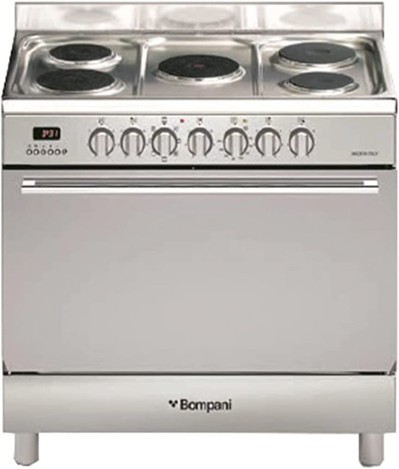 Bompani Electric Cooker Stainless Steel 90X60 5 Hot Plates Electric Oven Digital Display DIVA90EE5EIX