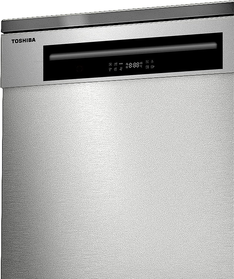 Toshiba 14 Place Setting, 6 Programs Free Standing Dishwasher with Dual Wash Zone, DW14FS
