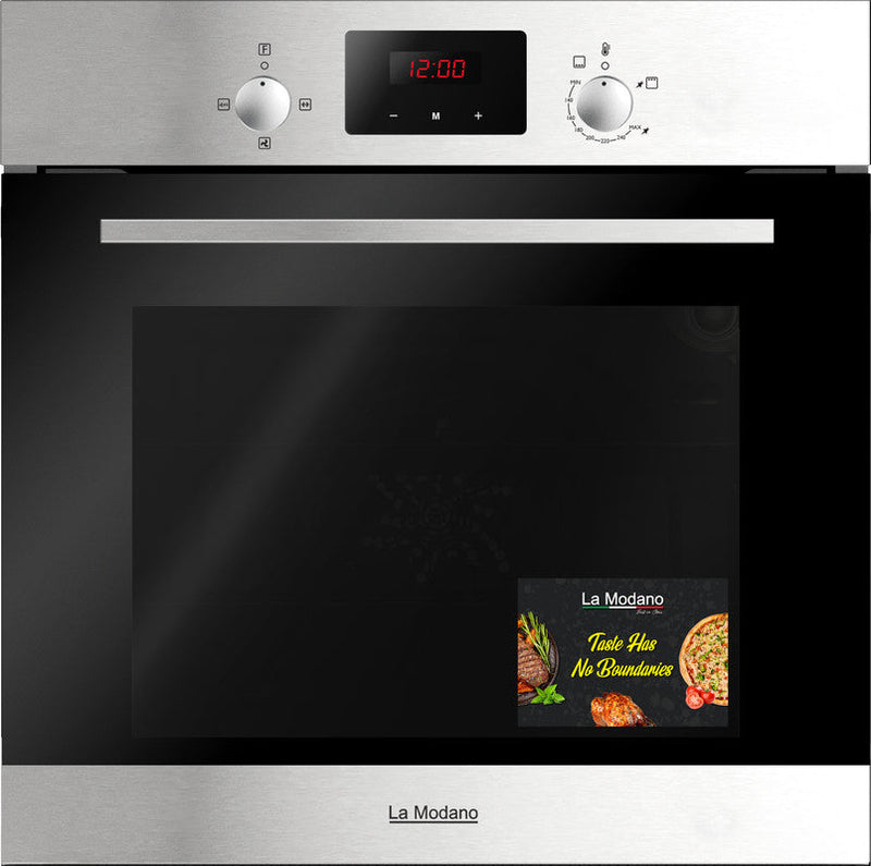 La Modano Gas Oven Stainless Steel 60 Cm Knob Control With Lamp Double Glass Oven Door Rotisserie LMBO601GS