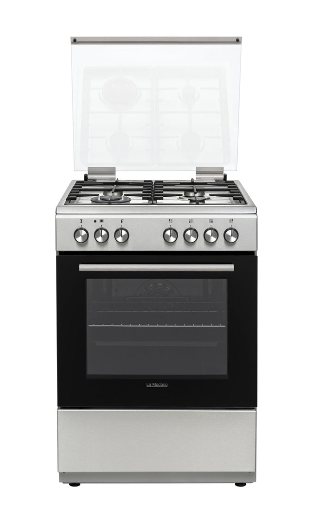 La Modano Gas Cooker Inox 60x60 cm 4 Gas Burners 1 Wok Burner LMC601GG