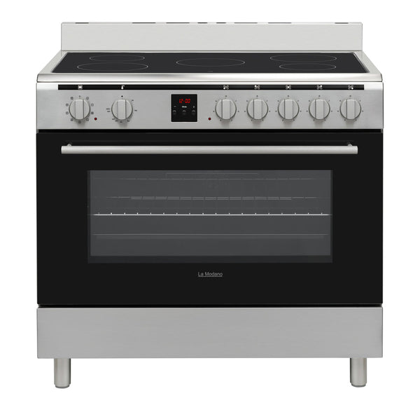 La Modano Ceramic Cooker Inox 90x60 cm Electric Oven With 5 Electric Vitroceramic Glass LMC904VT