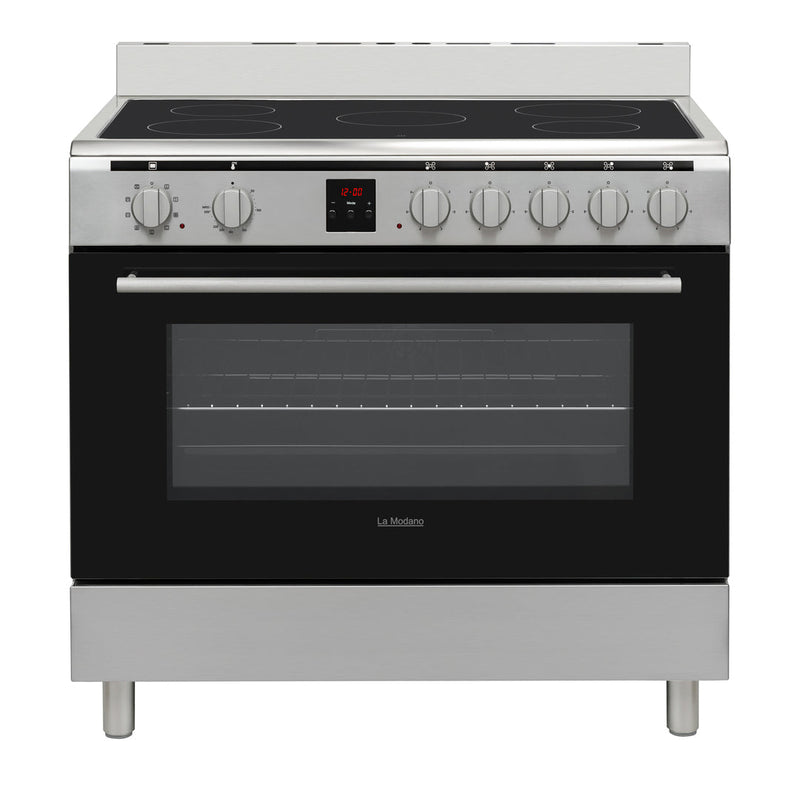 La Modano Ceramic Cooker Inox 90x60 cm Electric Oven With 5 Electric Vitroceramic Glass LMC904VT